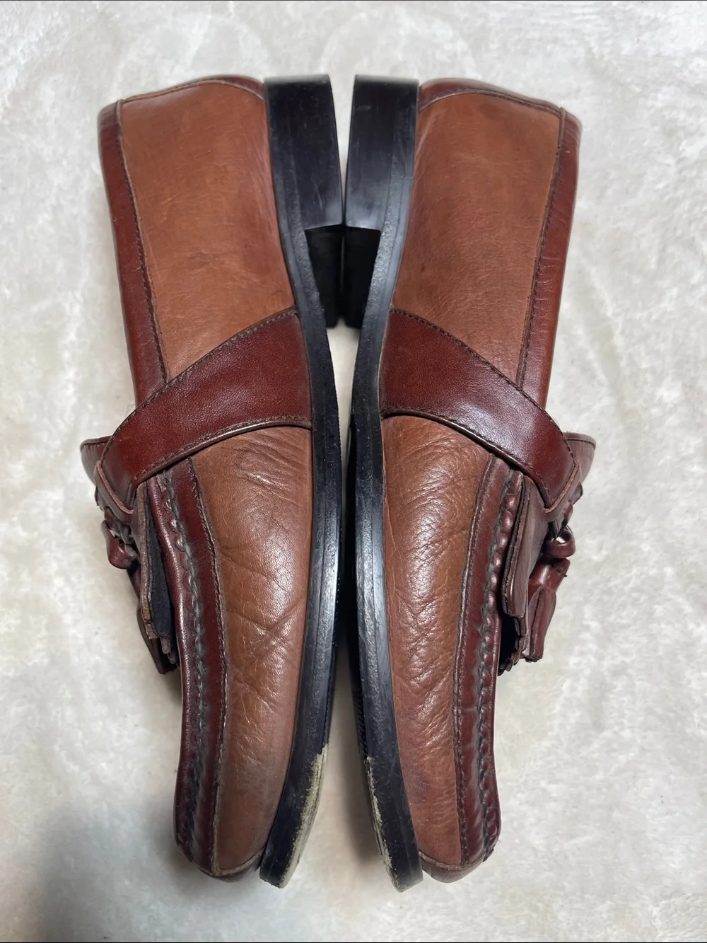 French Shriner Men's Tassel Kiltie Loafers in Dark Brown Size 9.5